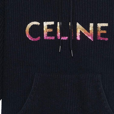 CELINE FW22 Gradient Logo Pullover Sweatshirt Black . 2A10X666Q-38NO Details for CELINE FW22 Gradient Logo Pullover Sweatshirt Black . 2A10X666Q-38NO