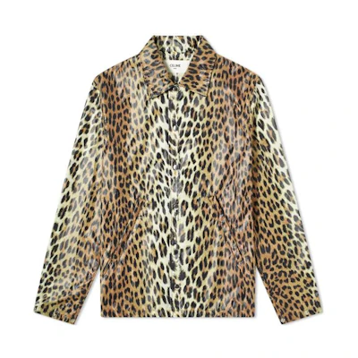 Celine FW22 Leopard Print Button-Up Long Sleeve Jacket Brown () 2W181853I-19LE