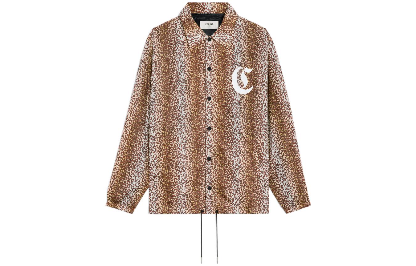 Celine FW22 Leopard Print Coach Jacket Brown 2W864136U-19LE