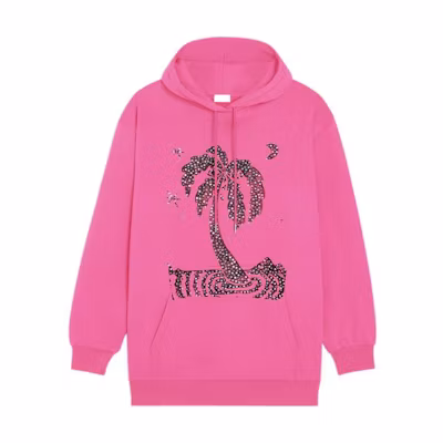 Celine FW22 Lost Paradise Rhinestone Print Hoodie Men’s - Rose Pink 2Y795670Q-24CB