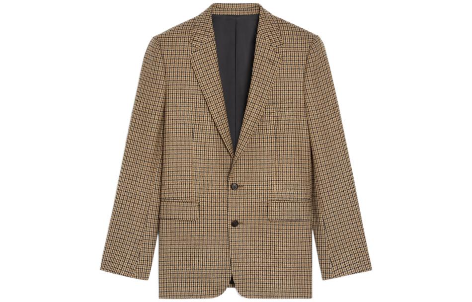 Celine FW22 Patchwork Plaid Striped Jacket Brown 2V20J506R-02CS