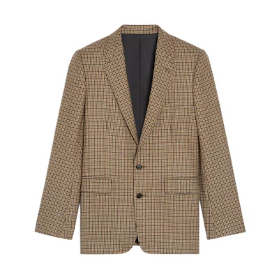 Celine FW22 Patchwork Plaid Striped Jacket Brown 2V20J506R-02CS