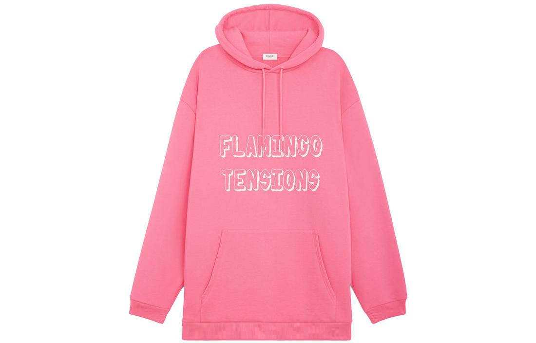 Celine FW22 Pink Letter Print Pullover Hoodie for Men 2Y627670Q-25FE