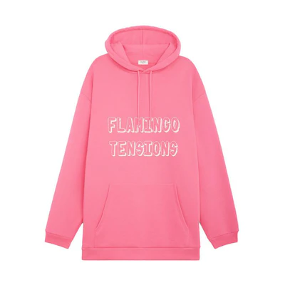Celine FW22 Pink Letter Print Pullover Hoodie for Men 2Y627670Q-25FE