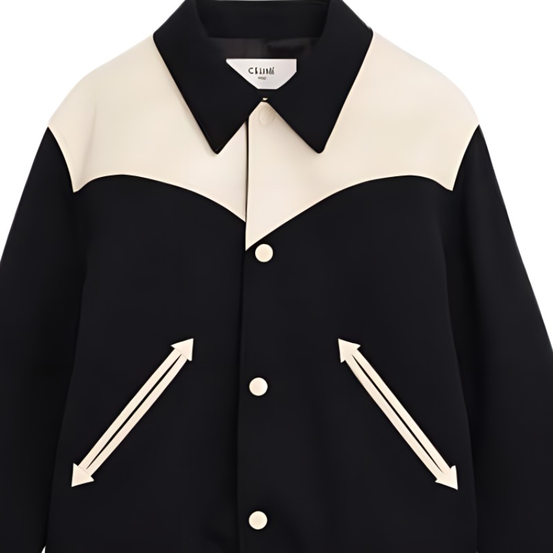 Sizing CELINE FW22 Jaket Lengan Panjang Hitam Single-Breasted  Pakaian Luar 2V534896C-38NO