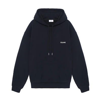 Celine FW22 Solid Logo Print Hoodie Black Long-Sleeve Sweatshirt 2Y958670Q-38AW