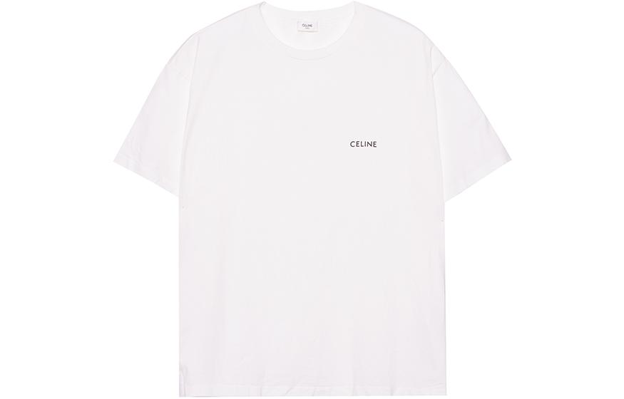 Order CELINE FW22 Unisex White Logo Print Crewneck T-Shirt. 2X43C671Q-01EA