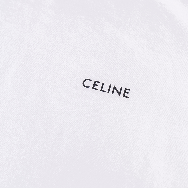 Purchase CELINE FW22 Unisex White Logo Print Crewneck T-Shirt. 2X43C671Q-01EA