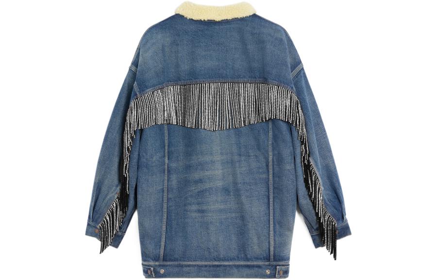 Lookbook Celine FW22 復古亮片流蘇牛仔外套 藍色 2Q542066S-07TK