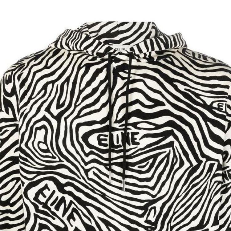 Details for Sudadera Negra con Estampado de Cebra y Logo CELINE FW22. 2Y965427S-01OB