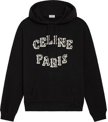 CELINE FW23 黑色字母Logo印花連帽衫 帶抽繩設計 2Y03E670Q-38XC Order CELINE FW23 黑色字母Logo印花連帽衫 帶抽繩設計 2Y03E670Q-38XC