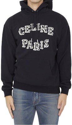 CELINE FW23 黑色字母Logo印花連帽衫 帶抽繩設計 2Y03E670Q-38XC Shop CELINE FW23 黑色字母Logo印花連帽衫 帶抽繩設計 2Y03E670Q-38XC