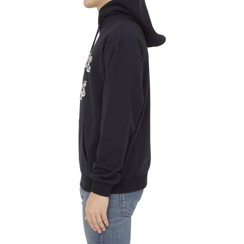 Sizing CELINE FW23 黑色字母Logo印花連帽衫 帶抽繩設計 2Y03E670Q-38XC