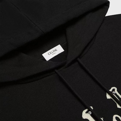CELINE FW23 黑色字母Logo印花連帽衫 帶抽繩設計 2Y03E670Q-38XC 1