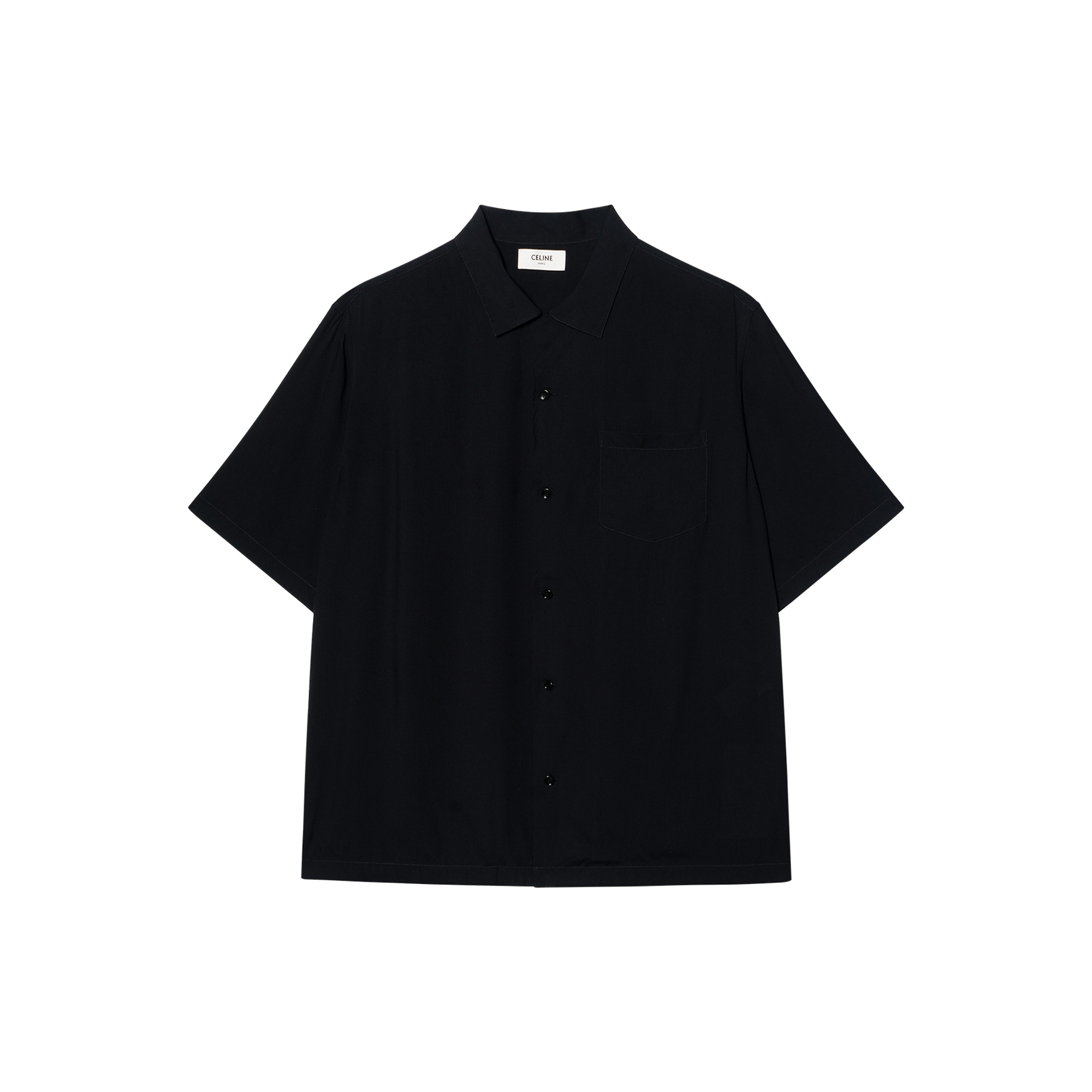 CELINE FW23  Black Letter Print Casual Short Sleeve Shirt. 2C84A852C-38NO