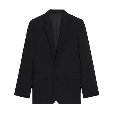 CELINE FW23 Black Solid Single-Breasted Casual Blazer Jacket. 2V61P650D-38NO