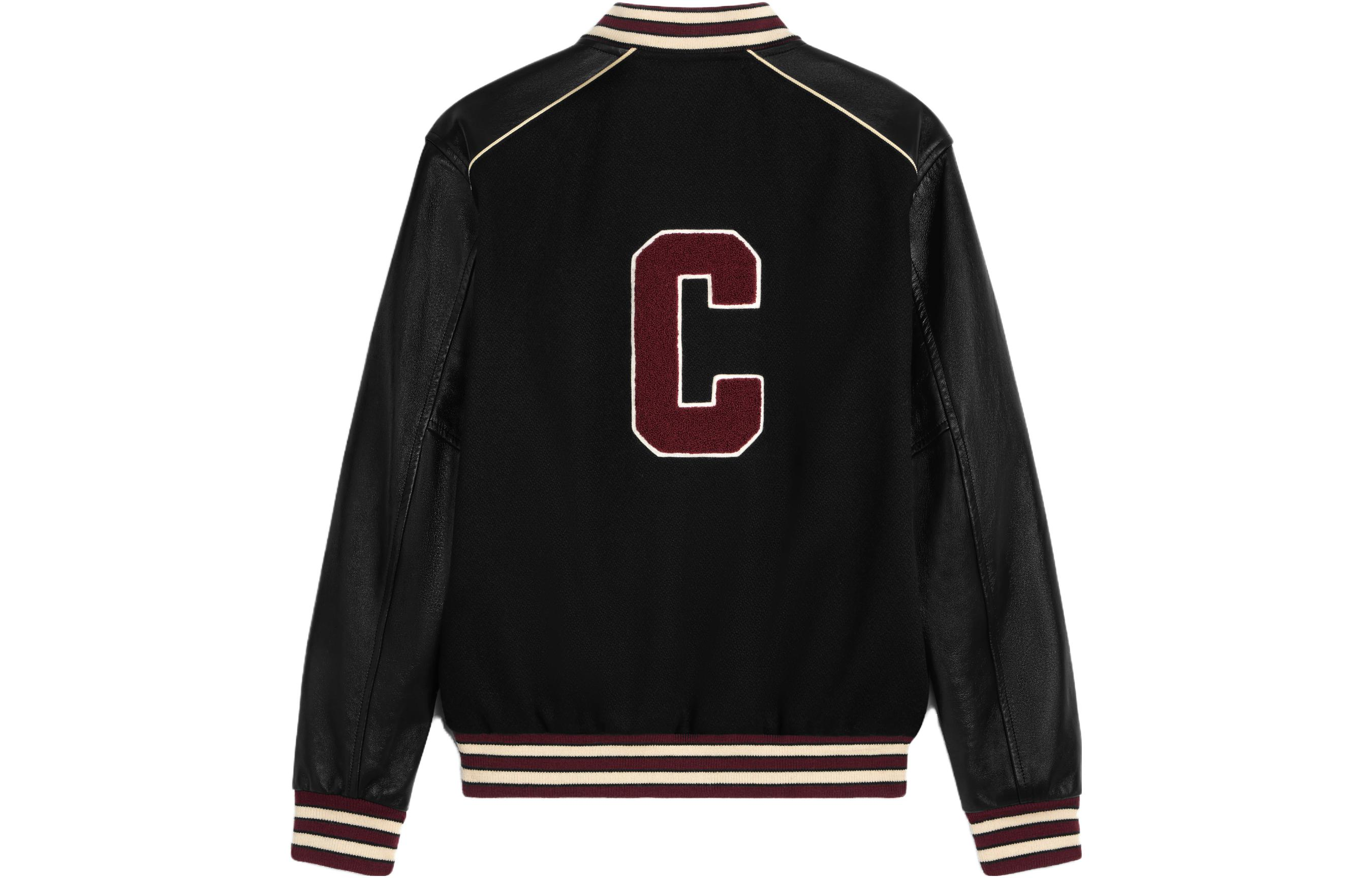 CELINE FW23  Black Striped Letter Print Baseball Collar Jacket. 2V29T896C-14BU 圖 3