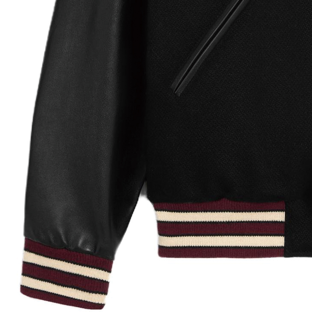 CELINE FW23  Black Striped Letter Print Baseball Collar Jacket. 2V29T896C-14BU 圖 6