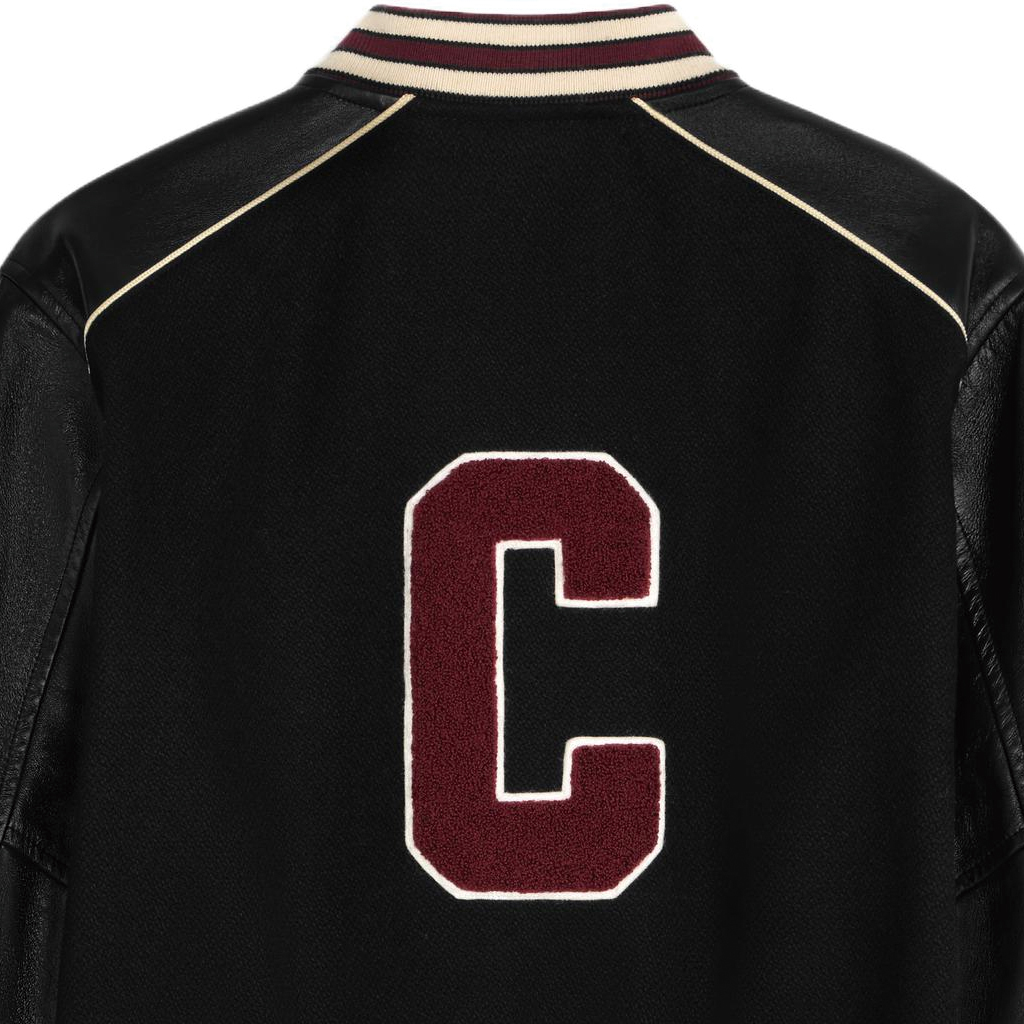 CELINE FW23  Black Striped Letter Print Baseball Collar Jacket. 2V29T896C-14BU 圖 7