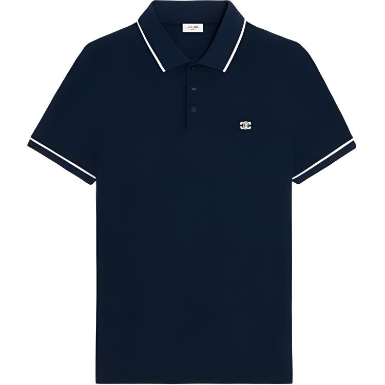 CELINE FW23  Blue Logo Embroidered Straight-Cut Short-Sleeve Polo Shirt. 2X75H626U-07OW