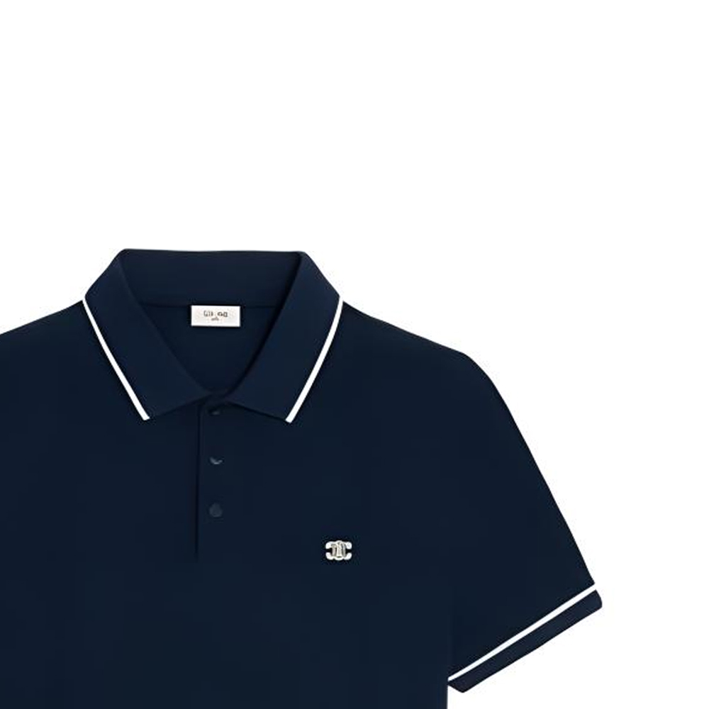 Details for CELINE FW23 藍色刺繡標誌直筒短袖POLO衫. 2X75H626U-07OW