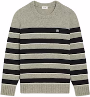 CELINE FW23 Colorblock Striped Crewneck Sweater Light Grey. 2AE4B896T-06BK CELINE FW23 Colorblock Striped Crewneck Sweater Light Grey. 2AE4B896T-06BK