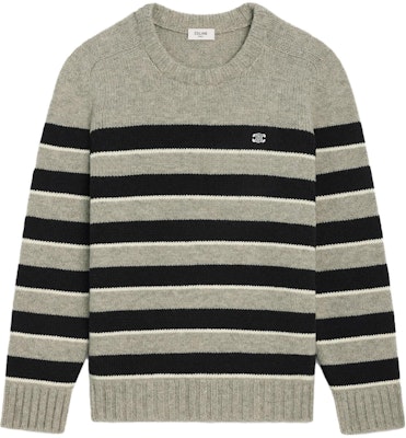 CELINE FW23 Colorblock Striped Crewneck Sweater Light Grey. 2AE4B896T-06BK Buy CELINE FW23 Colorblock Striped Crewneck Sweater Light Grey. 2AE4B896T-06BK