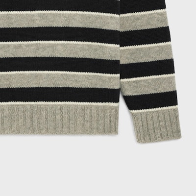 CELINE FW23 Colorblock Striped Crewneck Sweater Light Grey. 2AE4B896T-06BK Sizing CELINE FW23 Colorblock Striped Crewneck Sweater Light Grey. 2AE4B896T-06BK