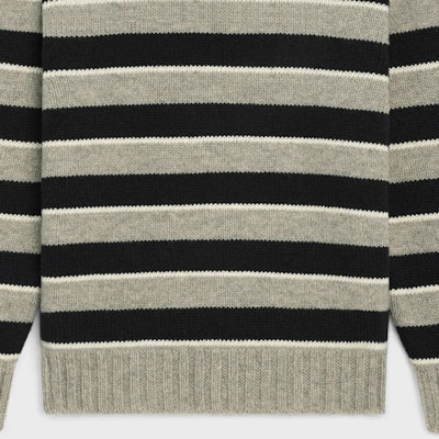 CELINE FW23 Colorblock Striped Crewneck Sweater Light Grey. 2AE4B896T-06BK Cheap CELINE FW23 Colorblock Striped Crewneck Sweater Light Grey. 2AE4B896T-06BK