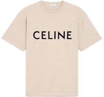 CELINE FW23 Letter Logo Print Crewneck Short Sleeve T-Shirt Beige. 2X681671Q-02SX CELINE FW23 Letter Logo Print Crewneck Short Sleeve T-Shirt Beige. 2X681671Q-02SX
