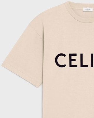 Camiseta Beige CELINE FW23 Logo Letra Estampado, Manga Corta y Cuello Redondo. 2X681671Q-02SX Cheap Camiseta Beige CELINE FW23 Logo Letra Estampado, Manga Corta y Cuello Redondo. 2X681671Q-02SX