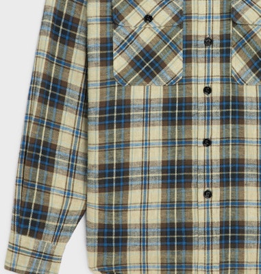 CELINE FW23 Plaid Long-Sleeve Shirt Multicolor 2C40A969V-02NB Cheap CELINE FW23 Plaid Long-Sleeve Shirt Multicolor 2C40A969V-02NB