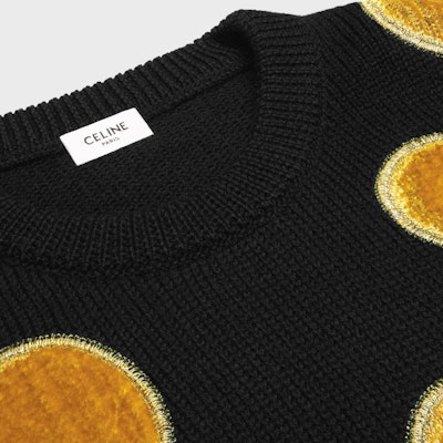 CELINE FW23 水玉プリント ラウンドネックセーター ブラック 2AD3T270W-38NO Shop CELINE FW23 水玉プリント ラウンドネックセーター ブラック 2AD3T270W-38NO