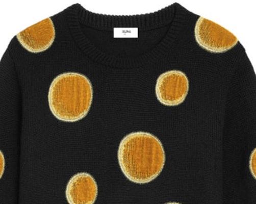 CELINE FW23 水玉プリント ラウンドネックセーター ブラック 2AD3T270W-38NO Purchase CELINE FW23 水玉プリント ラウンドネックセーター ブラック 2AD3T270W-38NO