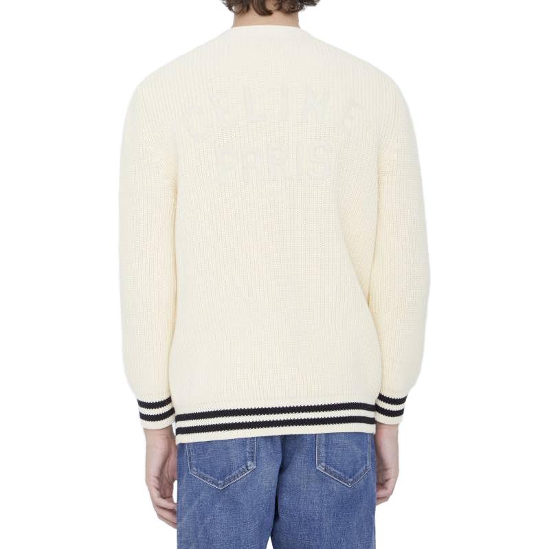 Shop セリーヌ FW23 スリムフィット 長袖 カーディガン セーター オフホワイト. 2AD7O192W60EB