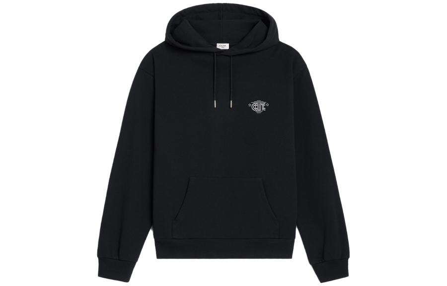 Celine FW23 Black Logo Print Hoodie for Men 2Y65C670Q-38AW