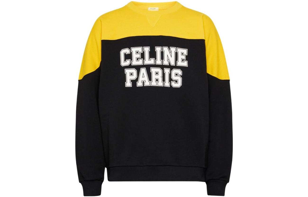 Celine FW23 Black Long Sleeve Sweatshirt with Logo Print CEL8W74Y-BCK