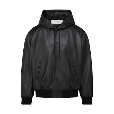 Celine FW23 Black Solid Color Logo Long Sleeve Jacket for Men CELD4EBK-BCK