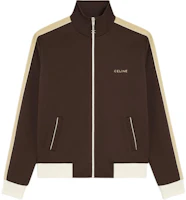 Celine FW23 Brown Letter Print Zip-Up Jacket for Men 2Y77D121O-19XA Celine FW23 Brown Letter Print Zip-Up Jacket for Men 2Y77D121O-19XA