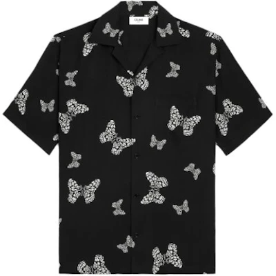 CELINE FW23 Butterfly Print Short Sleeve Shirt Black 2C946176W-12NC Buy CELINE FW23 Butterfly Print Short Sleeve Shirt Black 2C946176W-12NC