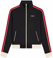 CELINE FW23 Colorblock Logo Embroidered Zip Jacket Black 2Y14E121O-38FF CELINE FW23 Colorblock Logo Embroidered Zip Jacket Black 2Y14E121O-38FF