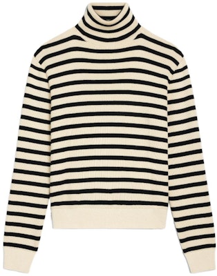CELINE FW23 Colorblock Striped Turtleneck Sweater Beige 2ADV4240U-01CB Buy CELINE FW23 Colorblock Striped Turtleneck Sweater Beige 2ADV4240U-01CB