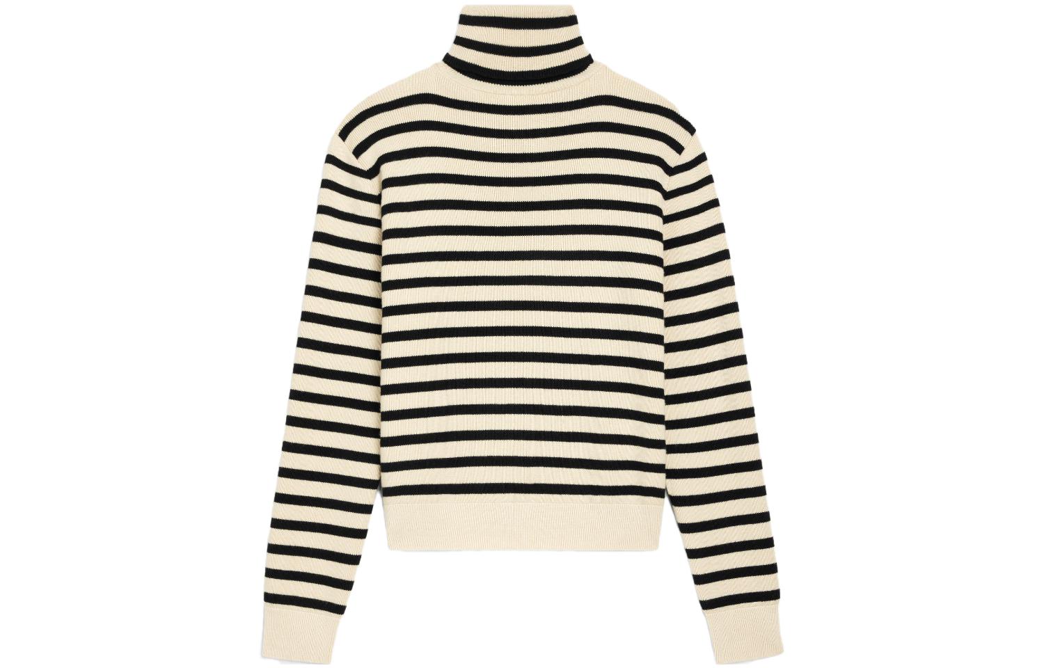 Lookbook CELINE FW23 拼色條紋高領毛衣 米色 2ADV4240U-01CB