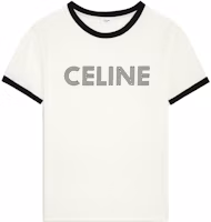 Order CELINE FW23對比滾邊標誌印花短袖T恤 灰白色 男款。 2X49I671Q-01QF