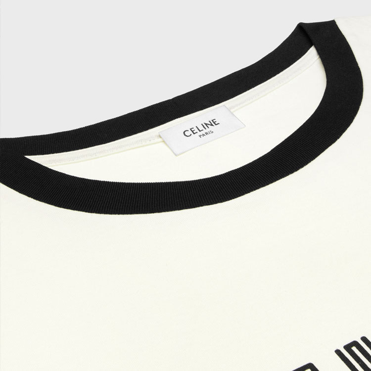 CELINE FW23 Contrast Trim Logo Print Short Sleeve T-Shirt Grey White Men’s. 2X49I671Q-01QF 圖 5