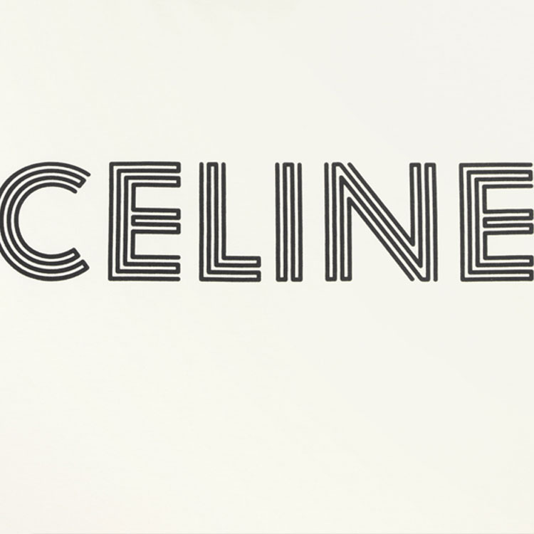 CELINE FW23 Contrast Trim Logo Print Short Sleeve T-Shirt Grey White Men’s. 2X49I671Q-01QF 圖 8