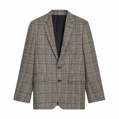 CELINE FW23 Plaid Long Sleeve Collared Jacket Multi-Color 2V61P785V-97IP