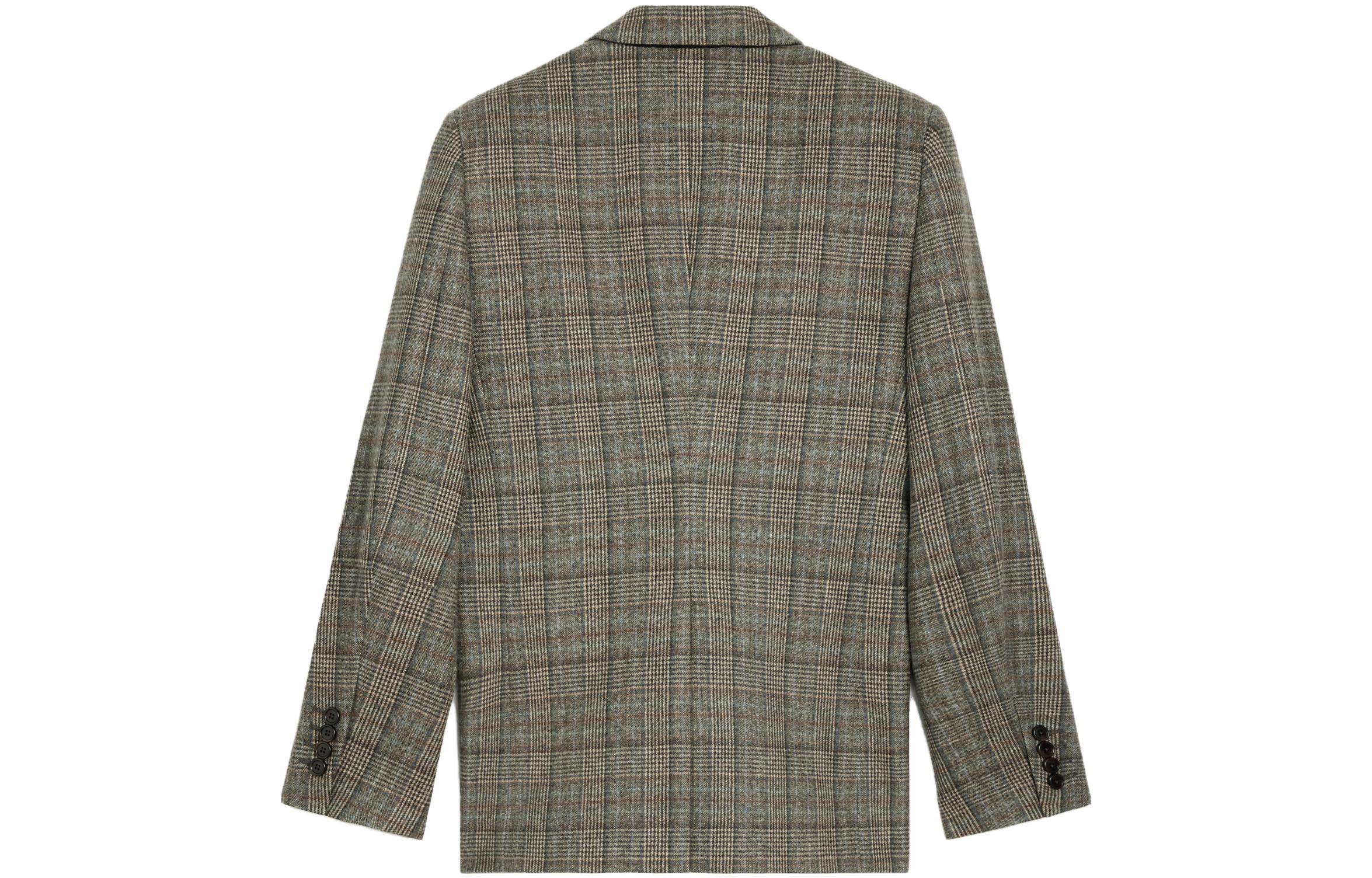 CELINE FW23 Plaid Long Sleeve Collared Jacket  Multi-Color 2V61P785V-97IP 圖 3