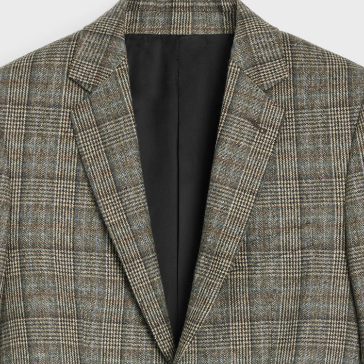 CELINE FW23 Plaid Long Sleeve Collared Jacket  Multi-Color 2V61P785V-97IP 圖 4