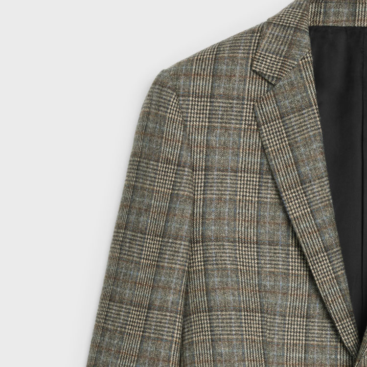 CELINE FW23 Plaid Long Sleeve Collared Jacket  Multi-Color 2V61P785V-97IP 圖 5